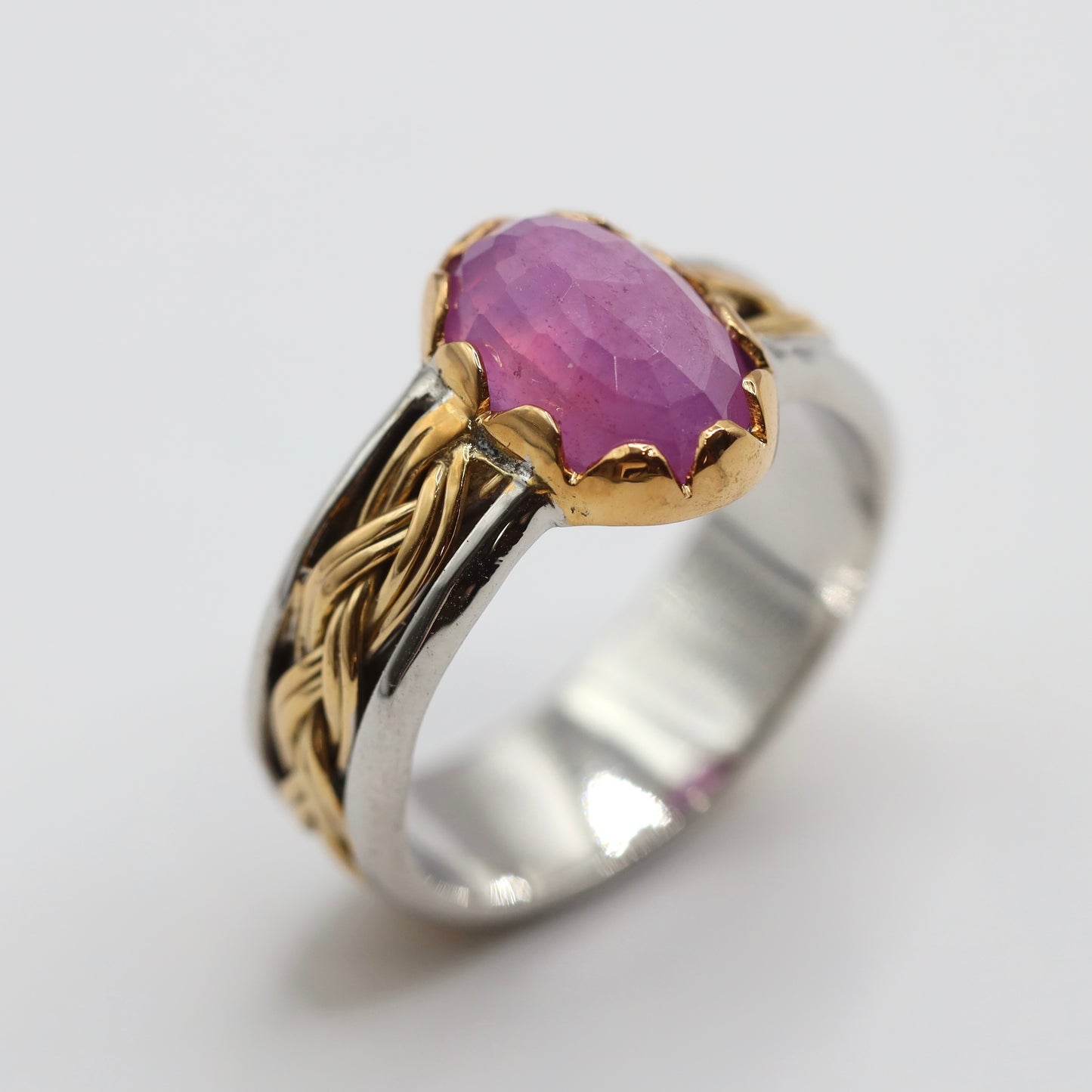 Ruby ring in 9K gold and silver 925