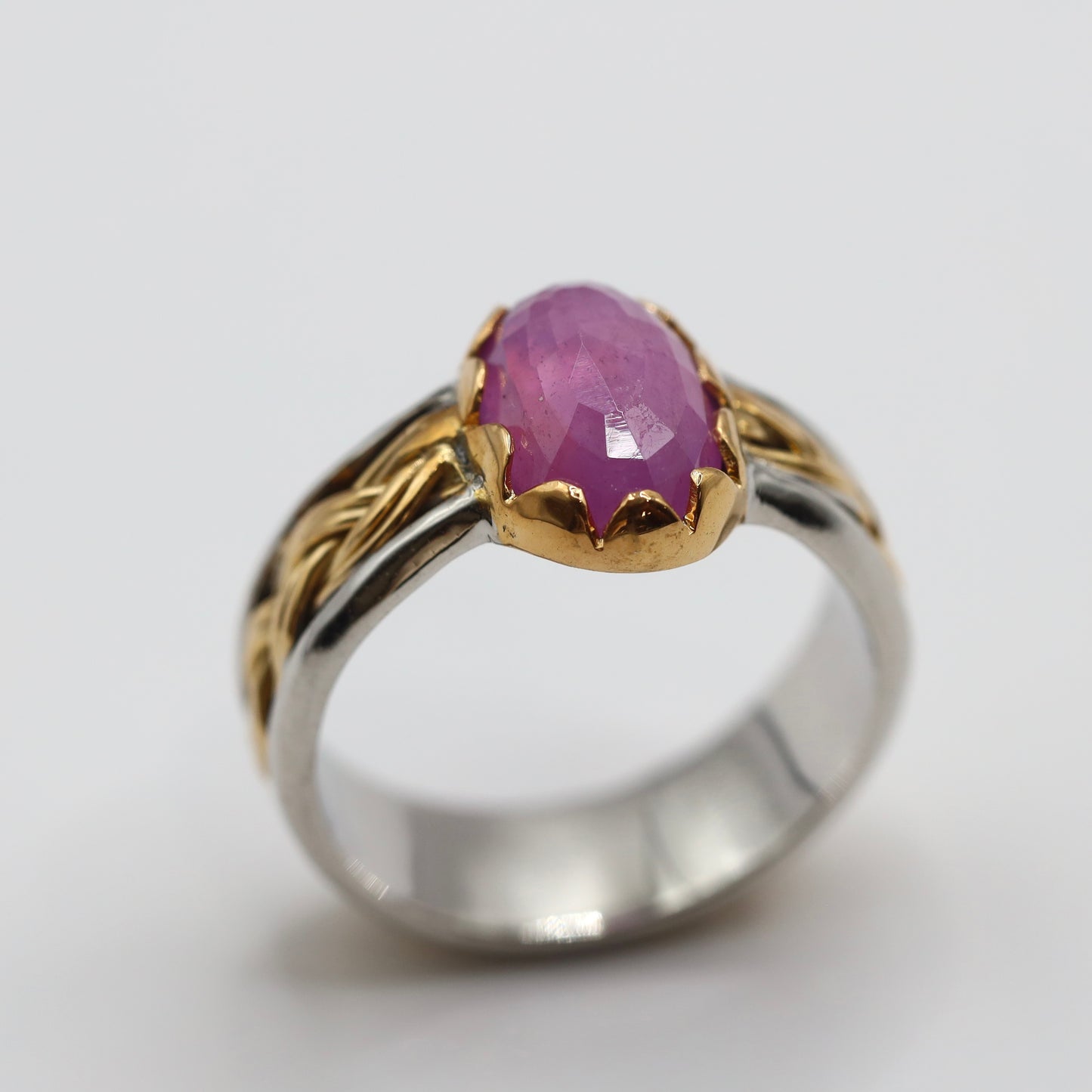 Ruby ring in 9K gold and silver 925